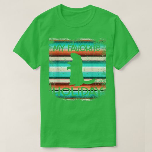Mijn favoriete vakantiegaand Hog Sunset Groundhog  T-shirt (Design voorkant)