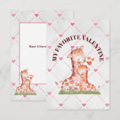 Mijn favoriete Valentijn 3,5" x 5" Flat Wenskaart Bedankkaart (Voorkant / Achterkant)