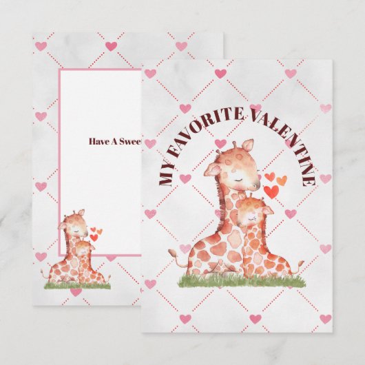 Mijn favoriete Valentijn 3,5" x 5" Flat Wenskaart Bedankkaart (Voorkant / Achterkant)