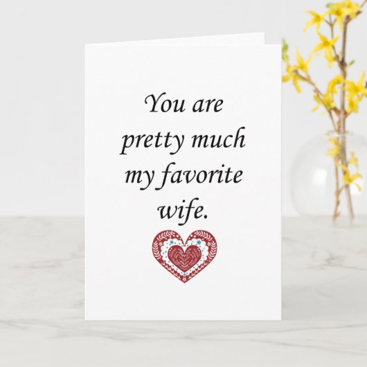 Mijn favoriete Valentijnsvrouw Kaart (Gele Bloem)