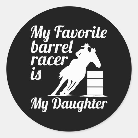 Mijn favoriete vat racer is mijn dochter ronde sticker (Voorkant)