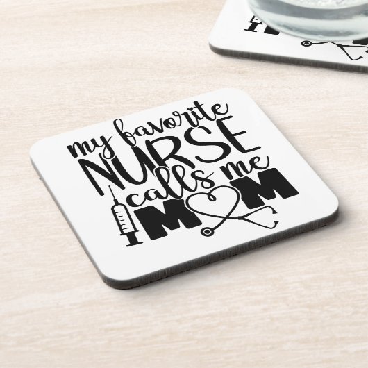 Mijn favoriete verpleegster noemt me mam - bier onderzetter (Linkerzijde)