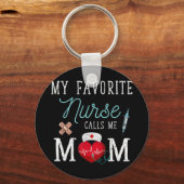 Mijn favoriete verpleegster noemt me mama Stethosc Sleutelhanger (Voorkant)