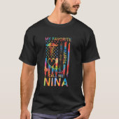 Mijn favoriete verpleegster noemt me Nina USA Flag T-shirt (Voorkant)