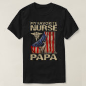 Mijn favoriete verpleegster noemt me PAPA USA Flag T-shirt (Design voorkant)