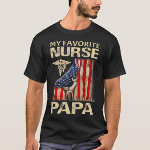 Mijn favoriete verpleegster noemt me PAPA USA Flag T-shirt