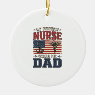 Mijn favoriete verpleegster noemt me papa vintage  keramisch ornament