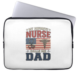 Mijn favoriete verpleegster noemt me papa vintage  laptop sleeve