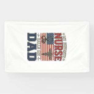 Mijn favoriete verpleegster noemt me papa vintage  spandoek