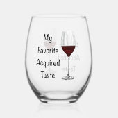 Mijn favoriete verworven smaak wijnglas zonder voet (Achterkant)