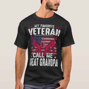 Mijn favoriete Veteraan belt me GREAT GRANDPA Vete T-shirt