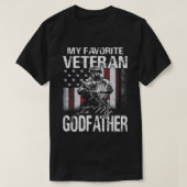 Mijn favoriete veteraan is mijn godfather USA Flag T-shirt (Design voorkant)