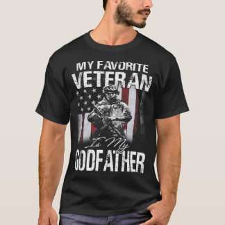 Mijn favoriete veteraan is mijn godfather USA Flag T-shirt