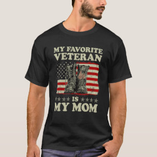 Mijn favoriete veteraan is mijn mama Amerikaanse v T-shirt