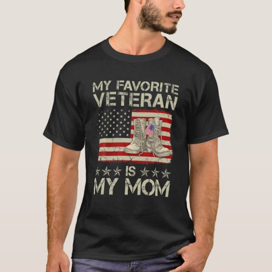 Mijn favoriete veteraan is mijn mama Combat Boots  T-shirt (Voorkant)