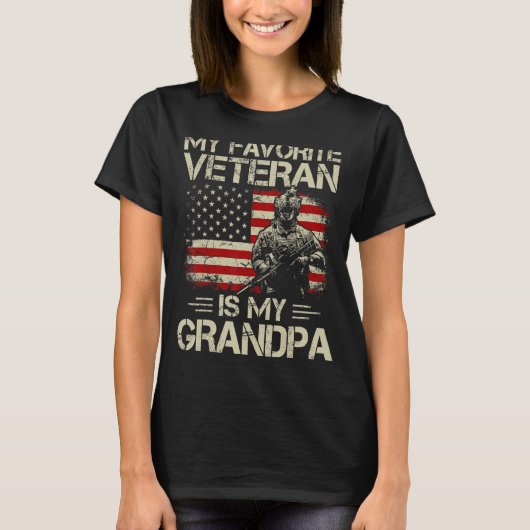 Mijn favoriete veteraan is mijn opa Combat Boots A T-shirt (Voorkant)
