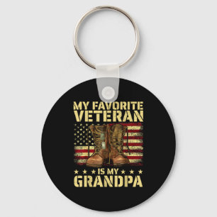 Mijn favoriete veteraan is mijn opa grootvader Vet Sleutelhanger