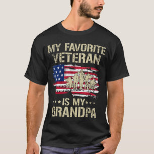 Mijn favoriete veteraan is mijn opa jongens Amerik T-shirt