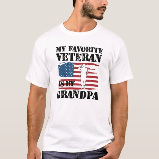 Mijn favoriete veteraan is mijn opa t-shirt (Voorkant)