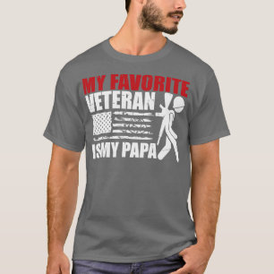 Mijn favoriete veteraan is mijn Papa Amerikaanse v T-shirt