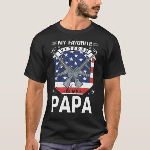 Mijn favoriete veteraan is mijn PAPA US-vlag T-shirt