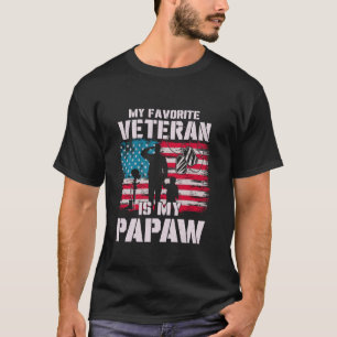 Mijn favoriete veteraan is mijn Papaw Amerikaanse T-shirt