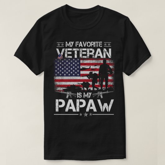 Mijn favoriete veteraan is mijn papaw - Vete van d T-shirt (Design voorkant)