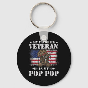 Mijn favoriete veteraan is mijn Pop Pop trotse zoo Sleutelhanger