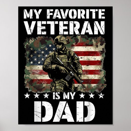 Mijn favoriete veteraan is mijn vader Veterans Day Poster (Voorkant)