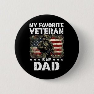 Mijn favoriete veteraan is mijn vader Veterans Day Ronde Button 5,7 Cm