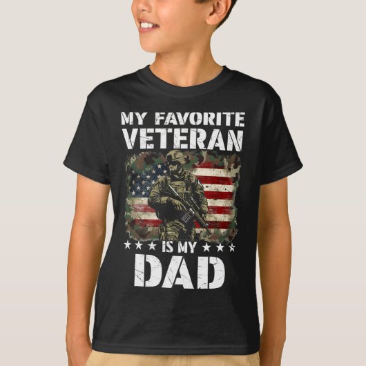 Mijn favoriete veteraan is mijn vader Veterans Day T-shirt (Voorkant)