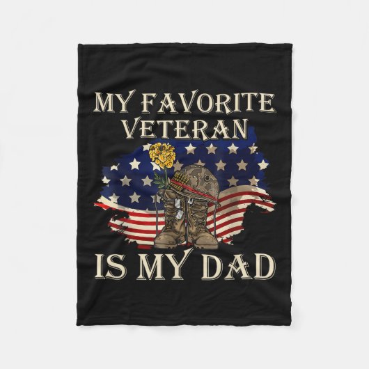 Mijn favoriete veteraan is mijn vaders dag. fleece deken (Voorkant)