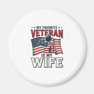 Mijn favoriete veteraan is mijn vrouw Patriottisch Magneet