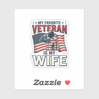 Mijn favoriete veteraan is mijn vrouw Patriottisch Sticker