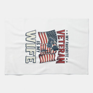 Mijn favoriete veteraan is mijn vrouw Patriottisch Theedoek