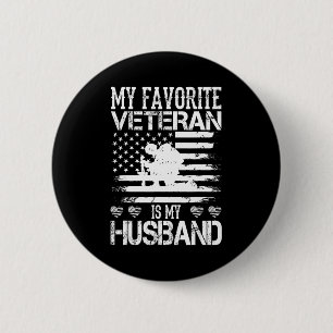 Mijn favoriete veteraan mijn man militair veterane ronde button 5,7 cm