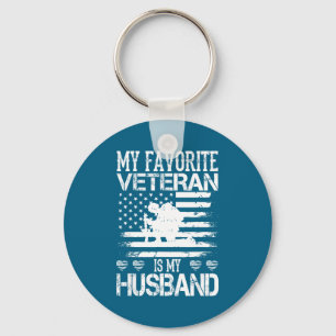 Mijn favoriete veteraan mijn man militair veterane sleutelhanger
