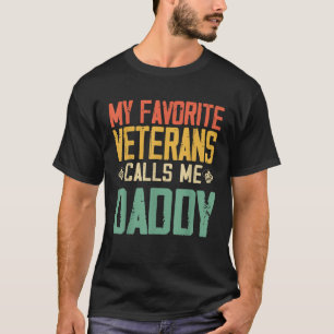 Mijn favoriete veteraan noemt me papa Retro F T-shirt
