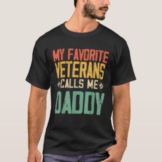 Mijn favoriete veteraan noemt me papa Retro F T-shirt