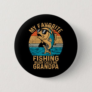 Mijn favoriete vismaat noemt me opa grappig F Ronde Button 5,7 Cm