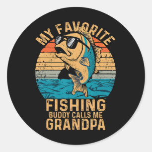 Mijn favoriete vismaatje noemt me opa grappig F Ronde Sticker