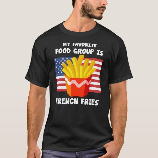 Mijn favoriete voedingsgroep, Franse vlag, Amerika T-shirt (Voorkant)