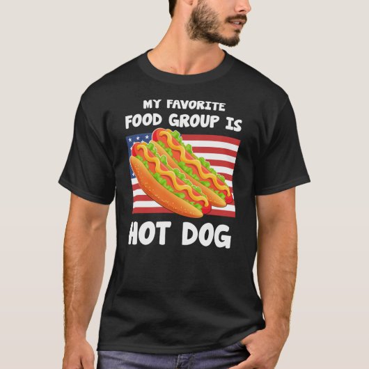 Mijn favoriete voedingsgroep is hotdogs Amerikaans T-shirt (Voorkant)