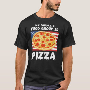 Mijn favoriete voedingsgroep is Pizza American Fla T-shirt