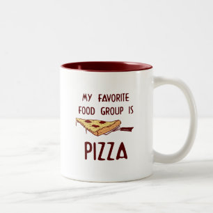 Mijn favoriete voedingsgroep is Pizza Tweekleurige Koffiemok