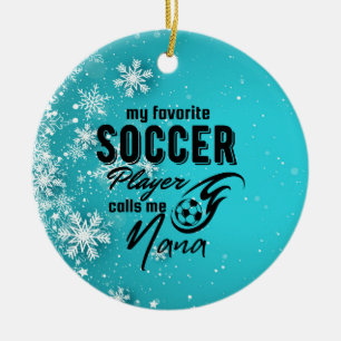 Mijn favoriete voetbal noemt me Nana met bal    Keramisch Ornament