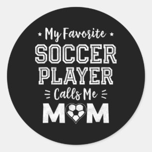 Mijn favoriete voetballer noemt me mama Schattige Ronde Sticker