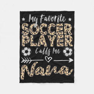 Mijn favoriete voetballer noemt me Nana Soccer Gra Fleece Deken