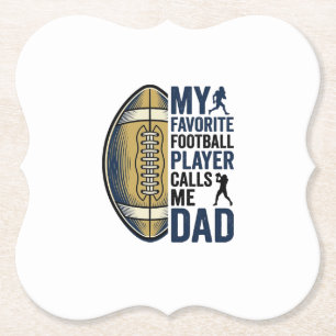 Mijn favoriete voetballer noemt me papa shirt Des Kartonnen Onderzetters