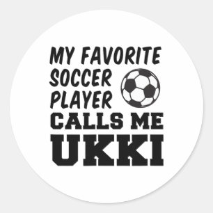 Mijn favoriete voetballer noemt me Ukki Fins Oma Ronde Sticker